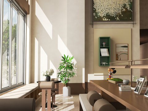  近境制作｜售楼处阅读区3d模型 