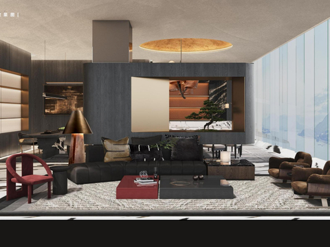  时尚艺术售楼部项目室内软装设计方案文本 