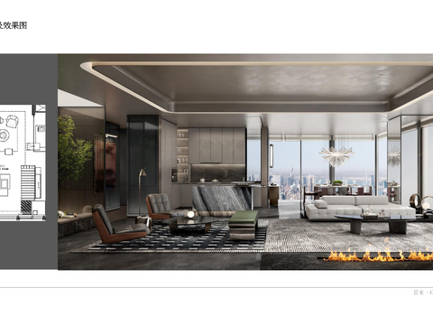  西安华润置地项日公寓257户型软装设计方案文本 