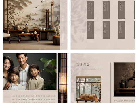  新中式宋式大平层 家装软装 家装文本 