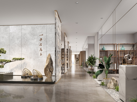  平石禅意中式办公室设计方案文本 