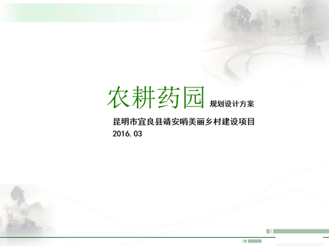  农耕药园项目建设规划设计方案文本 