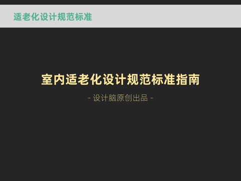  适老化设计规范标准指南 