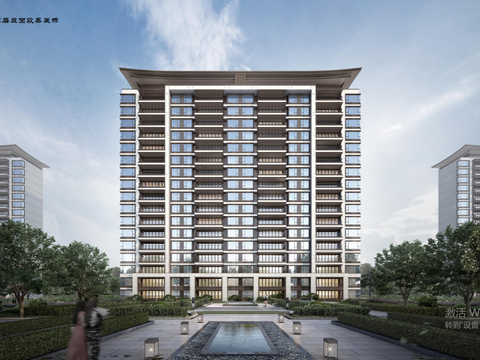  新中式小区建筑高层小区建筑未来社区方案文本 