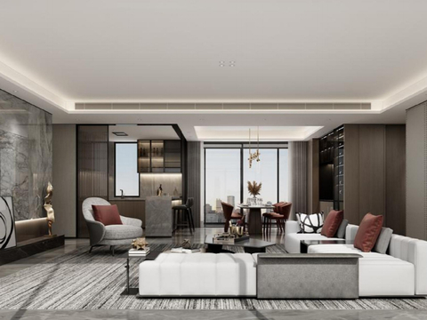  天津龙湖纪庄子项目220&140户型样板间室内软装方案 