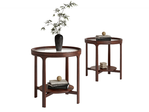 新中式小圆桌 圆几 边几