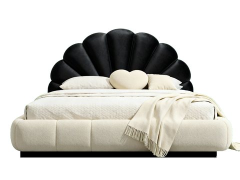 软包贝壳床 双人床