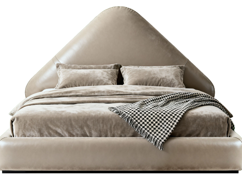 现代皮革软包双人床