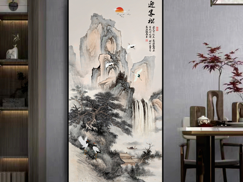 颜舍水晶珠挂画《迎客松》