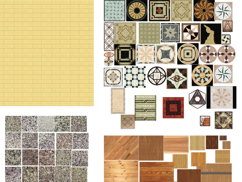 极简侘寂彩平图_室内素材_彩平图素材