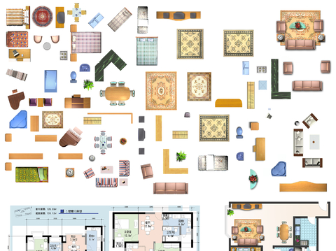简约极简彩平图_室内彩平图_彩平图免扣