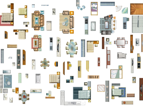 现代极简彩平图_室内彩平图