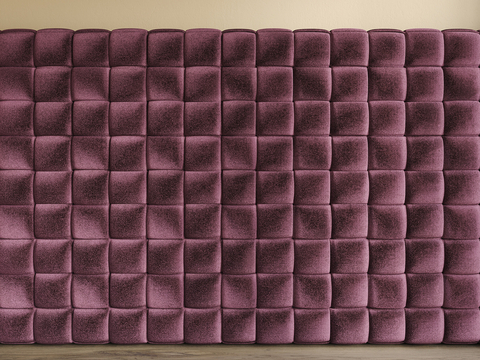  现代床头软包 床头靠背su模型 