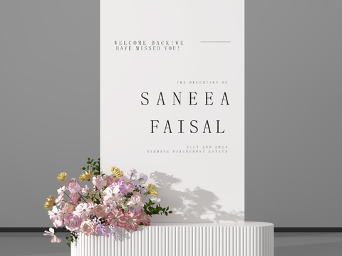  婚礼牌 招牌 迎宾牌su模型 