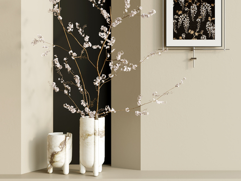 侘寂花瓶 花艺su模型