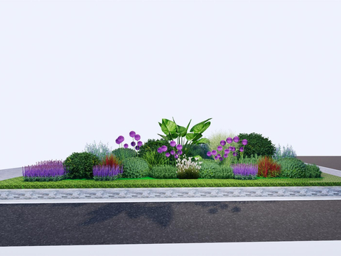  花镜植物堆su模型 