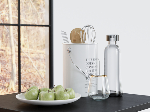  水果摆件 餐具 果盘 李子su模型 