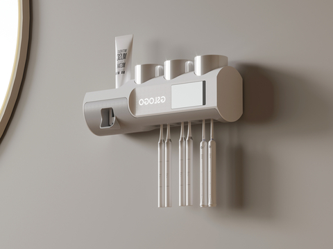  卫浴用品 牙刷 牙杯su模型 