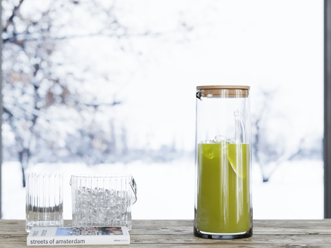  水果摆件 茶壶 饮料su模型 