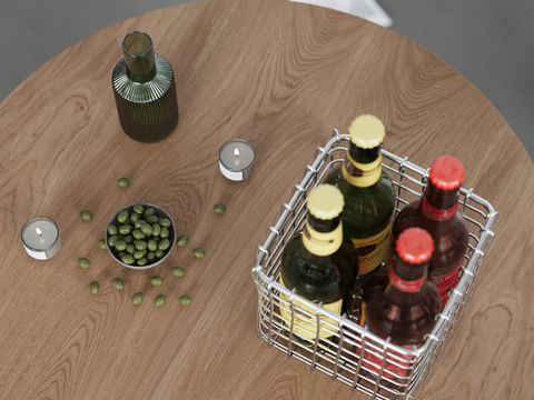  水果摆件 饮料 蜡烛su模型 