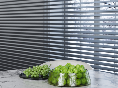  水果摆件 果盘 提子 李子su模型 