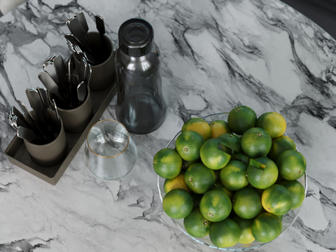  水果 餐具 果盘 橘子su模型 