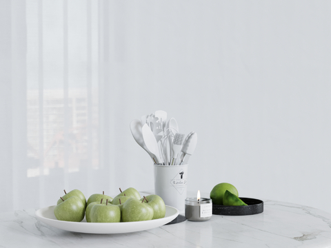  水果 果盘 苹果su模型 