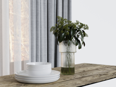  果盘 盘子 盆栽su模型 