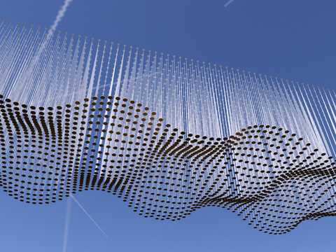  波纹水晶吊灯 波浪吊灯su模型 