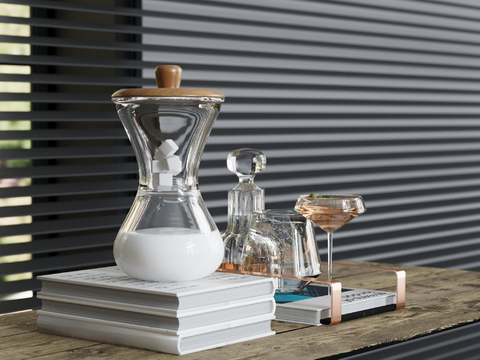  现代酒水 酒具 饮料 书籍su模型 