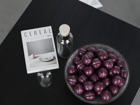  水果 果盘 李子su模型 