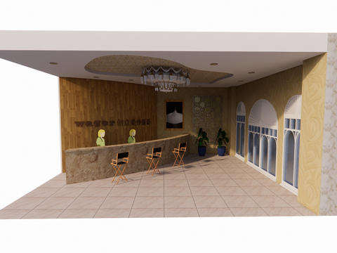  现代婚纱店su模型 