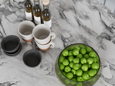  水果 饮料 果盘 李子su模型 