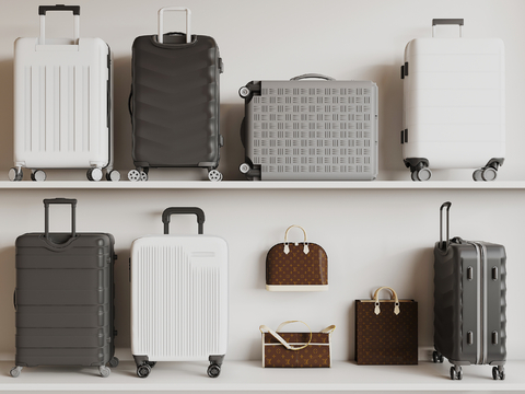  现代行李箱su模型 