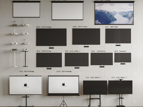  投影仪 电视机su模型 