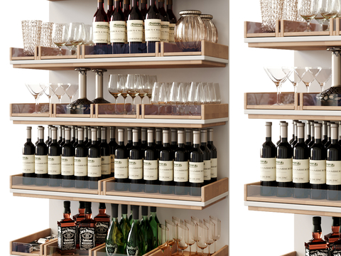  洋酒 红酒 杯子 酒杯su模型 