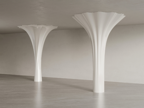  现代异形柱 装饰柱su模型 