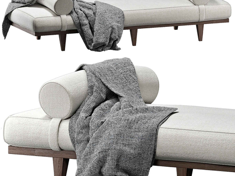  沙发凳 长凳 布艺凳su模型 