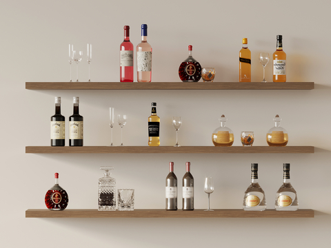  洋酒 酒杯 高脚杯su模型 