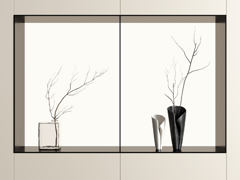 侘寂干支花瓶 花艺su模型