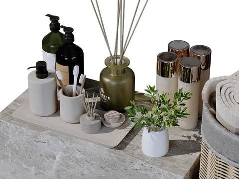  卫浴用具 洗漱用品su模型 