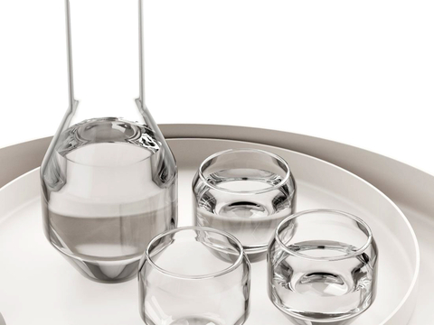  现代水杯 茶具 玻璃瓶su模型 