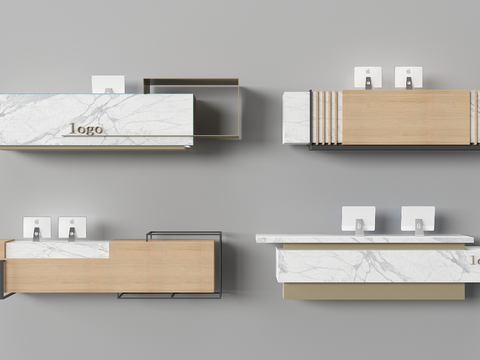  前台接待 公司前台su模型 