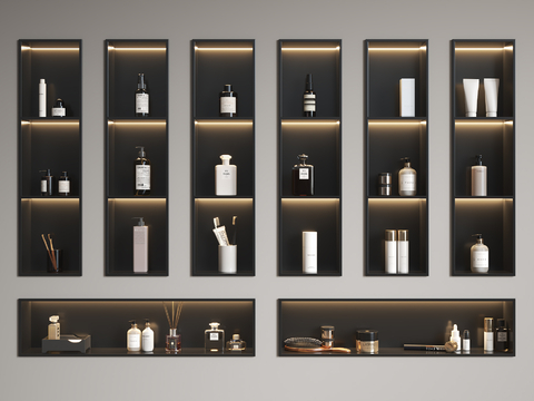  洗漱用品 壁龛 香水su模型 