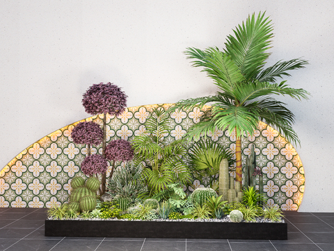  现代植物堆 景观植物su模型 