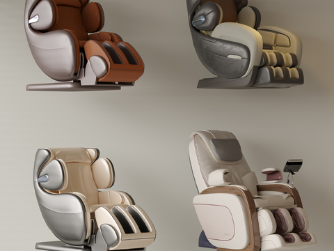  现代皮革按摩椅su模型 