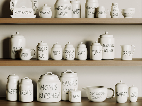  餐具 陶罐 水壶su模型 