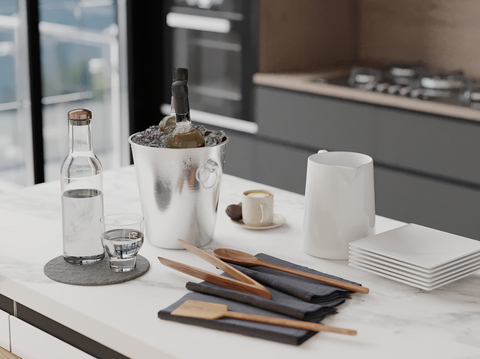  餐具 茶壶 咖啡 盘子su模型 