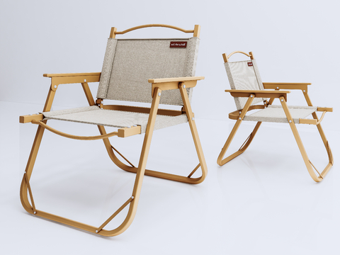  户外折叠椅 藤编椅 野餐椅su模型 