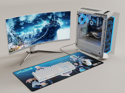  现代电脑 主机键盘su模型 